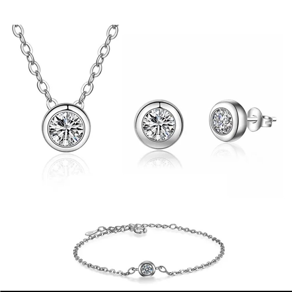 Sterling Stud CZ Jewelry Set